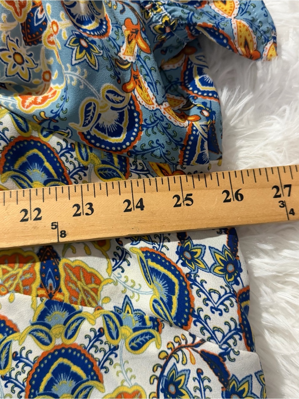 Rose + Olive Womens 2X Boho Top Multicolor Short Puff Sleeve Casual Office Artsy - Picture 6 of 9